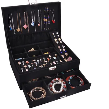 

Double Lock Jewelry Necklace Storage Box for Women