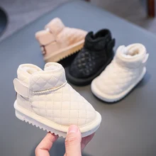Bebê meninas meninos botas 2021 outono inverno infantil da criança sapatos de fundo macio não deslizamento quente de pelúcia crianças martin botas crianças sapatos