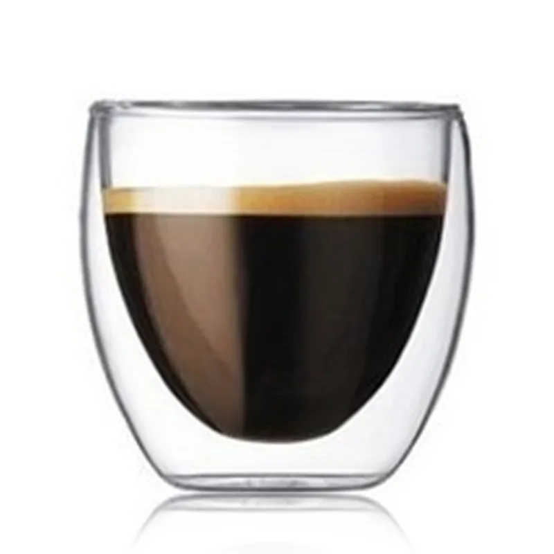 Двойная боросиликатная стеклянная чашка, изолированная кофейная чашка, молочный чай, сок, красное вино, стекло WJ10163