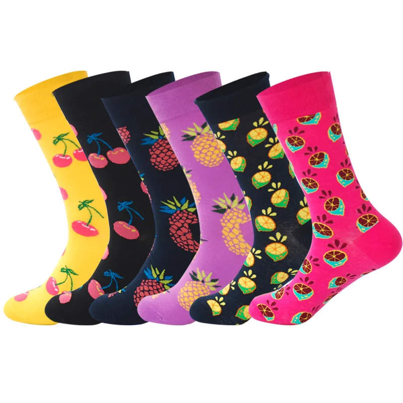 Lionzone Happy Socks женские носки больших размеров с фруктами и известными искусствами, дизайнерские носки хлопковые с забавным рисунком, уличная одежда, подарок для влюбленных