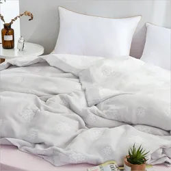 Manta de gasa de algodón de muselina de 8 capas para adultos, manta suave a cuadros para cama/sofá/avión/colcha de viaje, 200x230cm