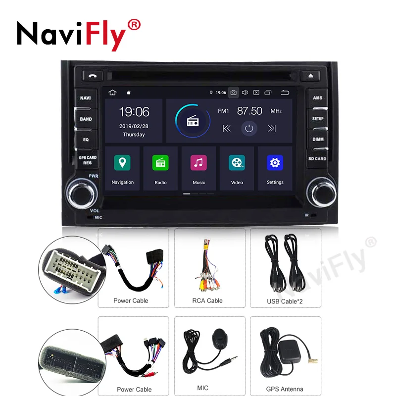 NaviFiy Android 9,0 2Din 6,2 дюймов 4 Гб+ 64 ГБ Автомобильный DVD мультимедийный плеер для HYUNDAI H1 Автомагнитола поддержка gps навигация wifi BT