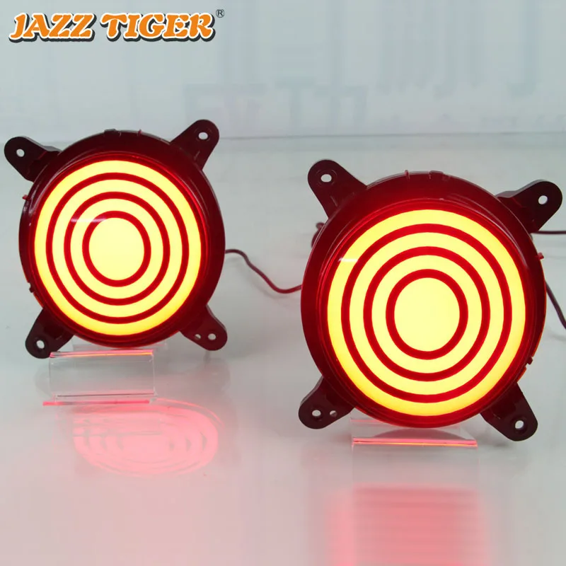Джаз тигр 2 шт. автомобиля светодиодный задний противотуманный фонарь стоп