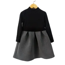 Новое зимнее детское платье для девочек, платья принцессы с длинными рукавами для девочек возрастом от 3 до 12 лет, бархатное детское плотное теплое школьное платье с бантом