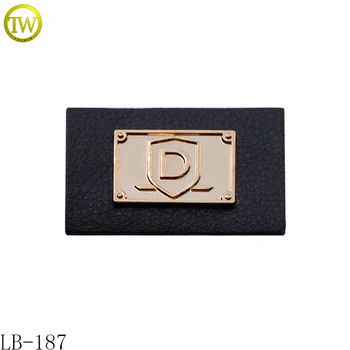 

Custom metal logo pu leather label/leather patch and label for garment