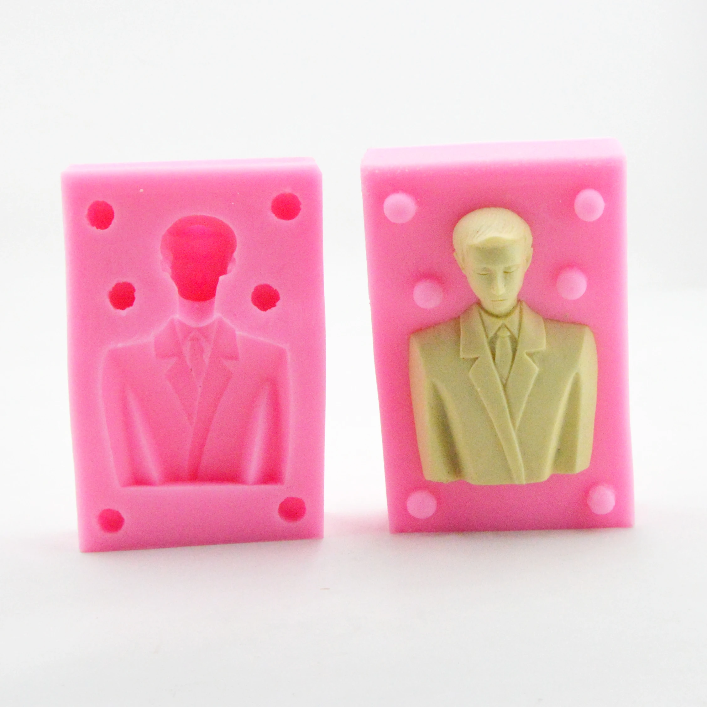 3D Groom Doll liquid silicone mold Lovely Groom fondant cake mold Wedding cake decoration mould chocolate sugarcraft mould
