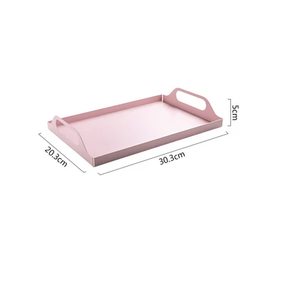 Металлический лоток для хранения ювелирных изделий в скандинавском стиле, кухонная тарелка для десерта, торта, кофе, подносы для сервировки ключей, держатель для мелочей, Настольный Органайзер - Цвет: Pink-S
