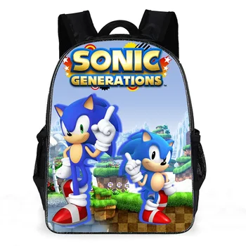 

Children's Backpack Hot Game Sonic Hedgehog Pattern Students Backpack Cartoon Design Toddler Boys Girls School Book Bags