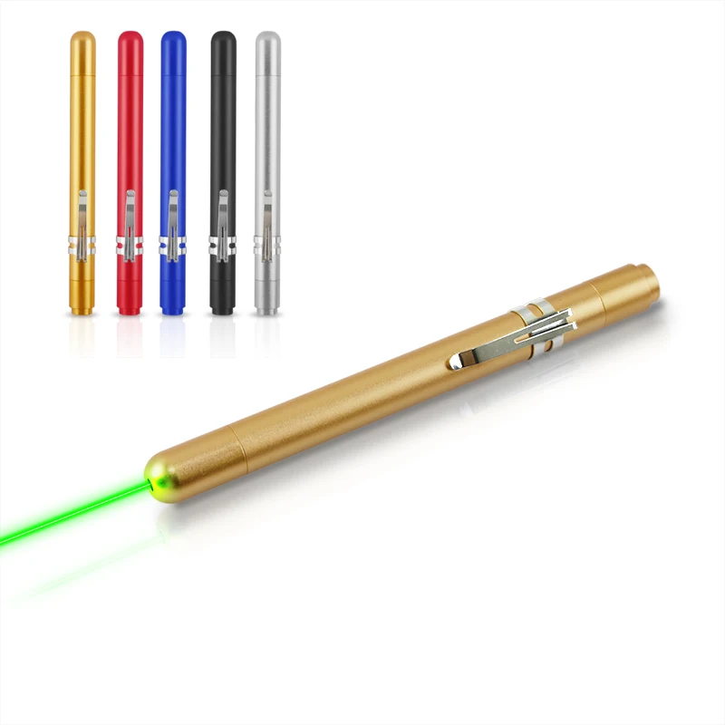 CWLASER 532nm Зеленая лазерная указка ручка зеленая лазерная ручка с зажимом ручка (серебро)