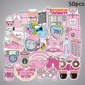 

Kuulee 50pcs Cute Anime Pink girl Series Stickers Waterproof Stickers for Car Backpack Home Decoration