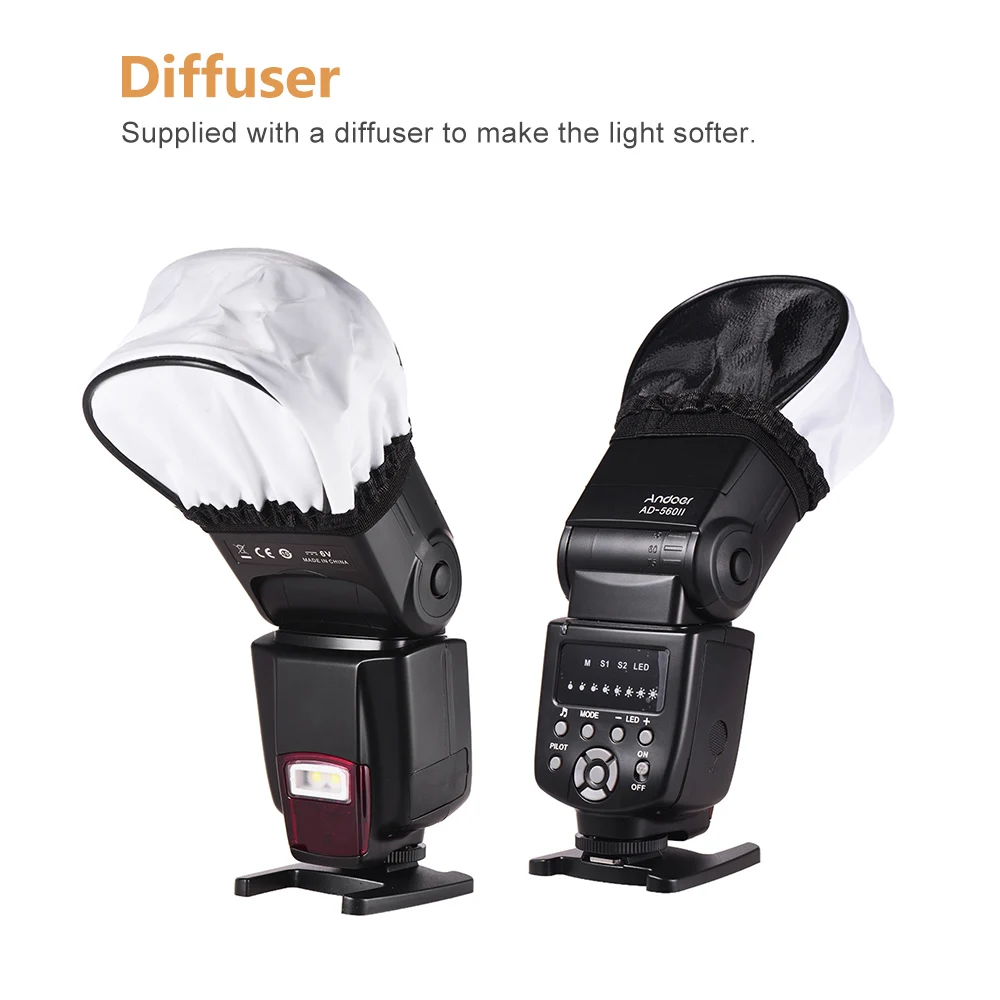 Andoer AD-560II Pro камера Вспышка Speedlite светодиодный заполняющий Светильник w/цветные фильтры рассеиватель Горячий башмак крепление для Canon Nikon Pentax DSLR