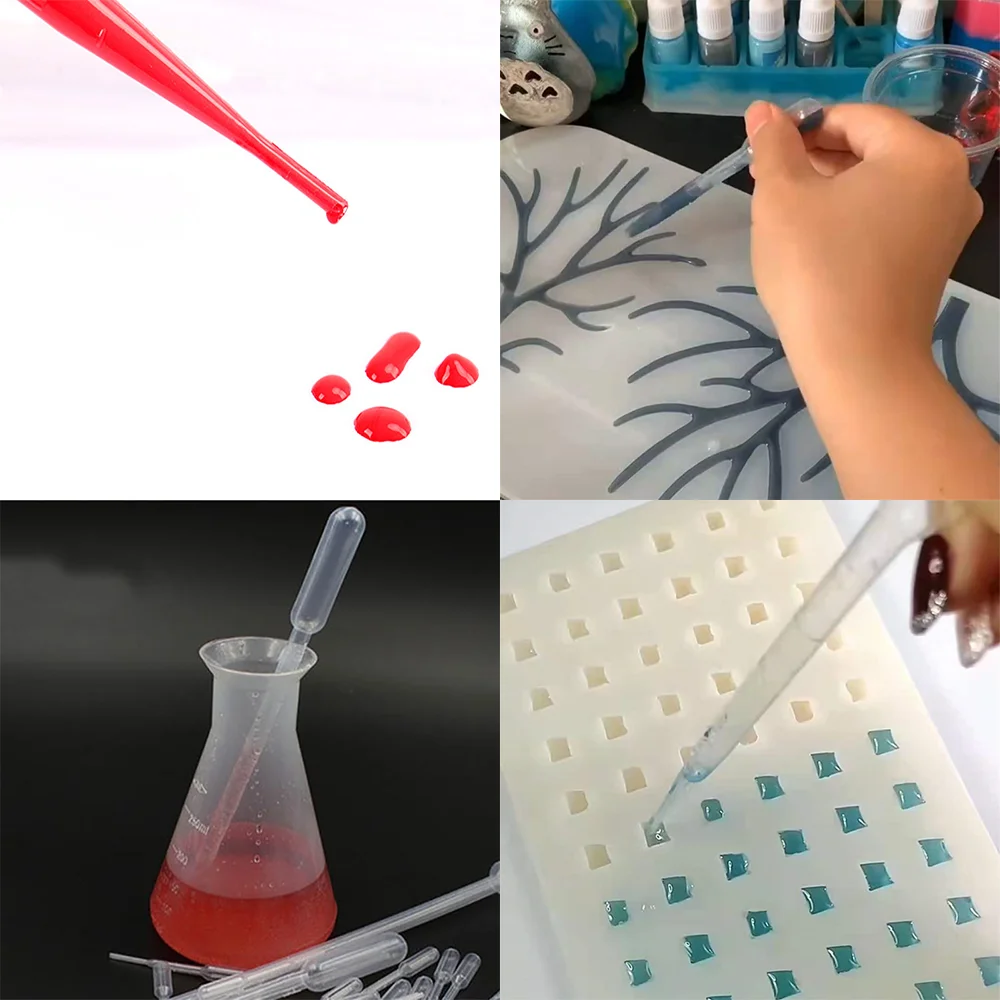 20-200Pcs 0.2-3ML Plastic Disposable Pipettes Squeeze Transfer Pipettes Dropper For Silicone Mold UV Epoxy Resin Jewelry Making