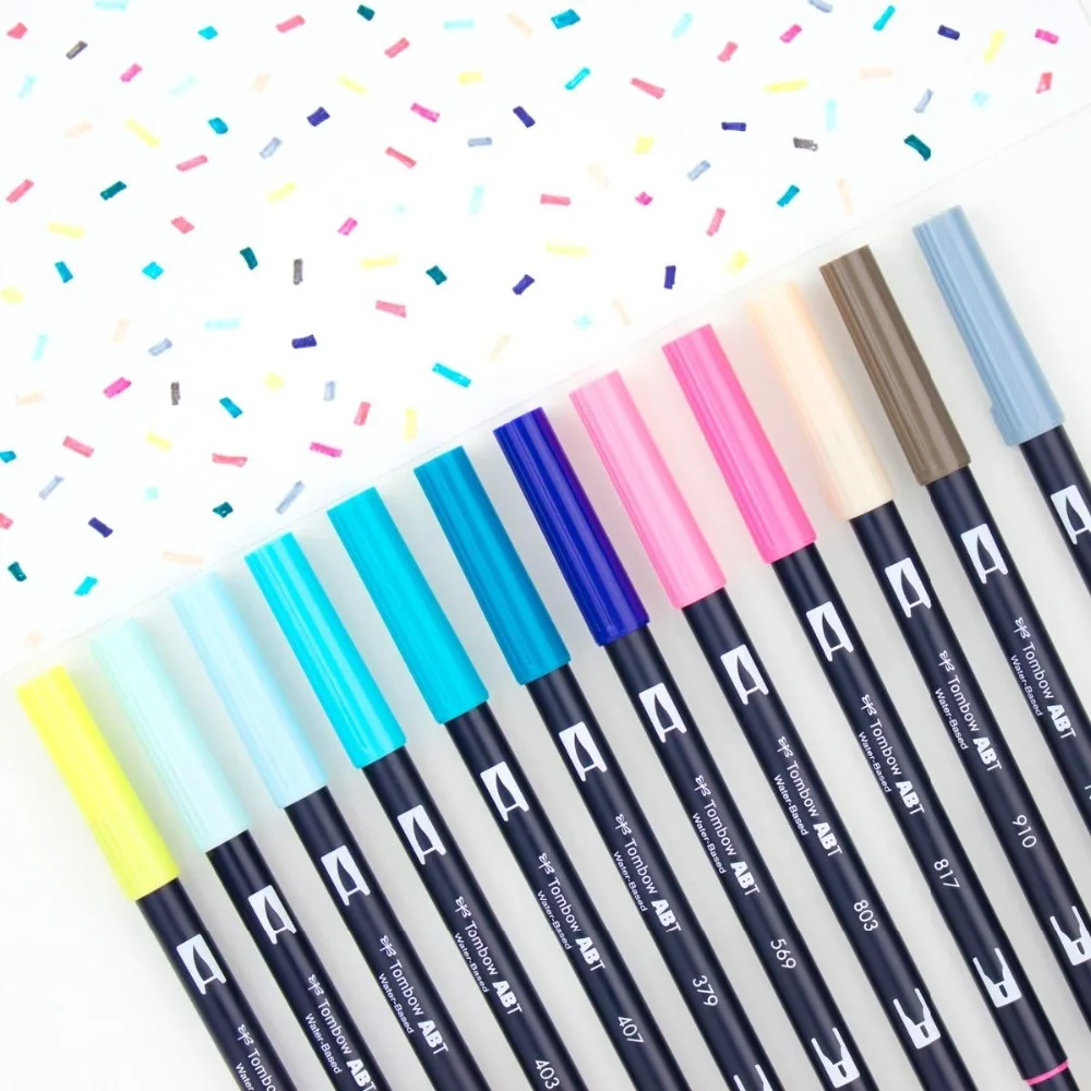 

1pc TOMBOW AB-T Japan 96 Colors Art Brush Pen Double Heads Marker Profession Water Marker Pen Painting Kawaii Stationery