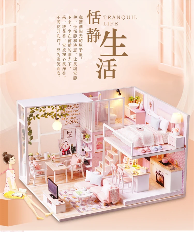 Finished Product Creative Princess DIY Hut Model Villa Toy Handmade Room Couples Best Friend Women's Birthday Gift