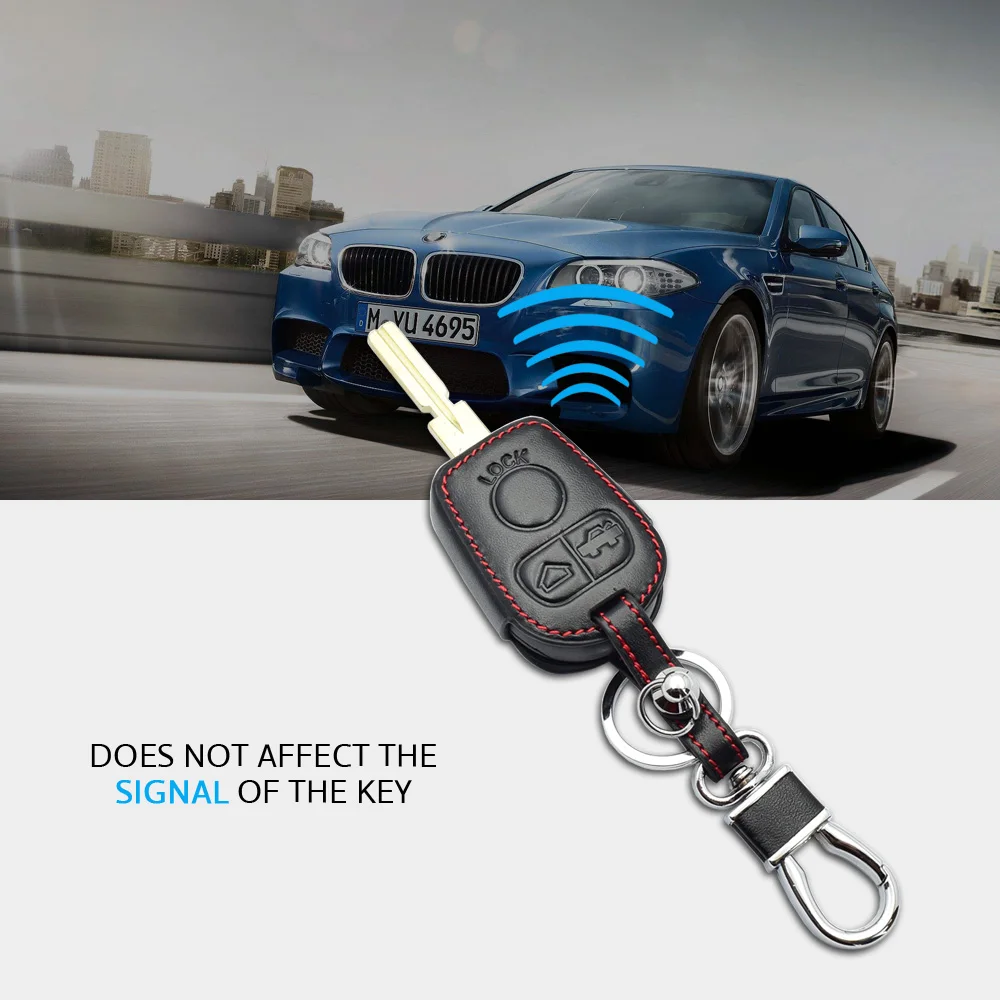 Кожаный чехол для ключей автомобиля BMW E31 E32 E34 E36 E38 E39 E46 Z3 3 кнопки дистанционного