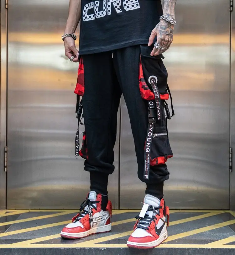 Letter Ribbons Casual Hip Hop Joggers Cargo Pants For Men Block Hit Color Pocket Track Pants Male Trousers Sweatpants Streetwear Letter Ribbons Casual Hip Hop Joggers Cargo Pants For Men Block Hit Color Pocket Track Pants Male Trousers Sweatpants Streetwear