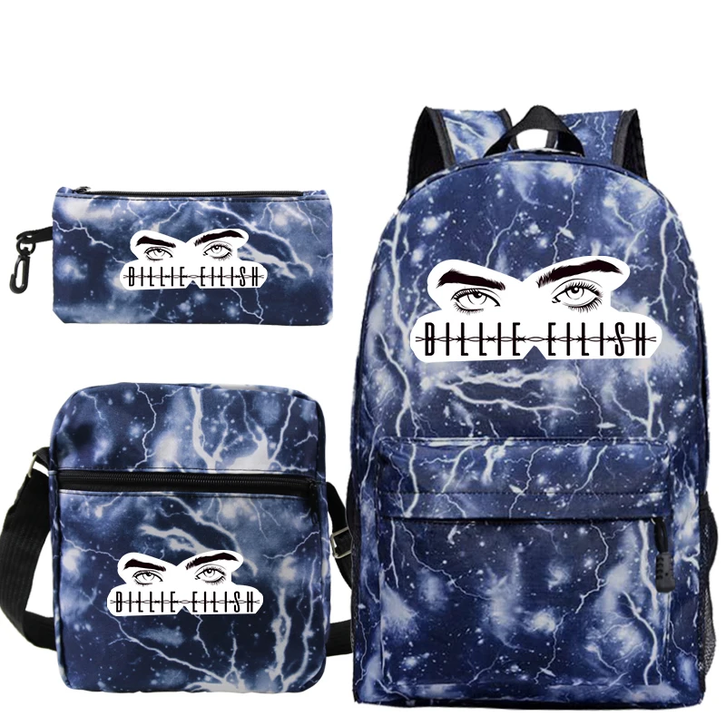 6 Mochila Billie Eilish рюкзак 3 шт./компл. рюкзаки школьные сумки для мальчиков и девочек с рисунком Для женщин ноутбук дорожная сумка Холст Рюкзак - Цвет: 6