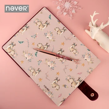 

Never Christmas Elk Notebooks and Journals A5 Planner Blank Paper Velvet Fabric Cover Notepad New Year Gift Stationery Supplies
