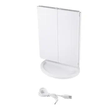 

LED Light Touch Screen Makeup Mirrors 3-folding Mirror 1X/2X/3X Desktop Magnifying Mirror For Cosmetic Make Up Tool Kits Gifts