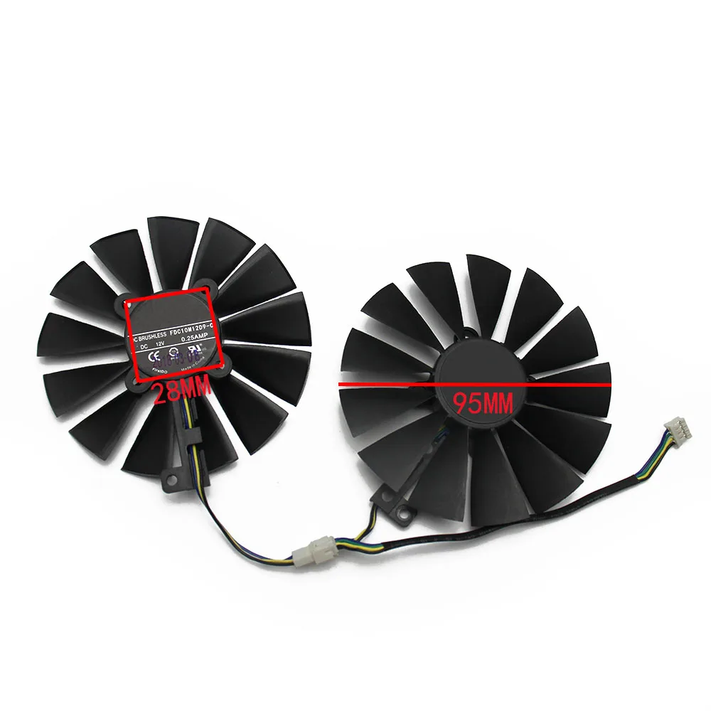 95 мм FDC10M12D9-C DC12V 0.25AMP 4Pin 12V GTX 1050 Ti вентилятор кулера для ASUS GTX1050 1050Ti ROG strix OC Вентилятор Охлаждения видеокарты