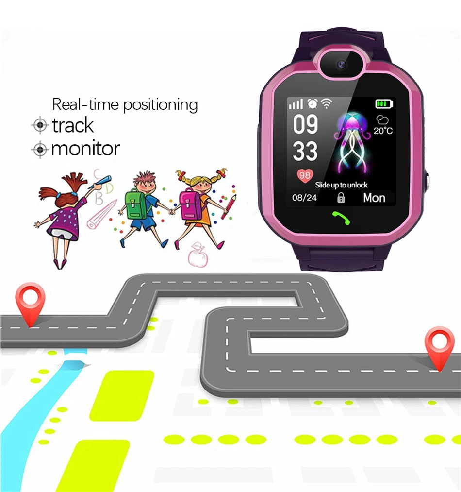 LIGE New Smart Child watch LBS Kid Smart Watch for Children SOS Call Location Finder Locator Tracker Anti Lost Monitor Box