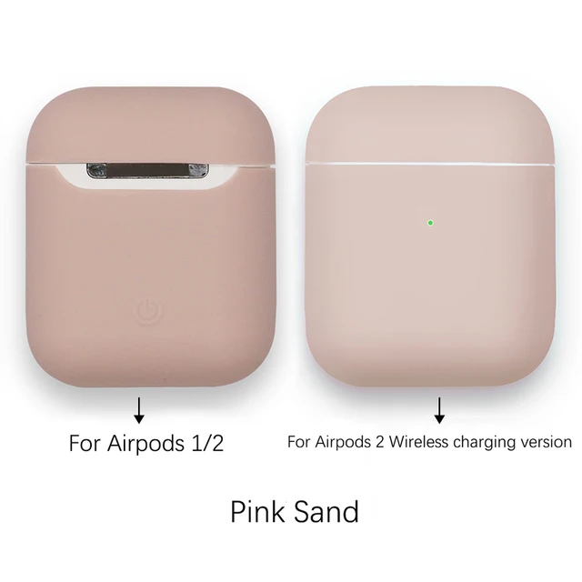 Soft Silicone Cases For Apple Airpods 1/2 Protective Bluetooth Wireless Earphone Cover For Air Pods Luxury Charging Box Bags Pink Sand