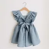 Cotton Linen Girls Strap Dress Ruffles Lace Kids Beach Dress Summer Toddler Girls Bohemian Style Clothing 0-6Yrs Kleid/robe ► Photo 3/6