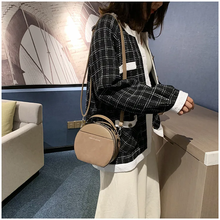 Осенняя новая женская сумка иностранная маленькая круглая сумка мини женская сумка из искусственной кожи модная сумка-мессенджер