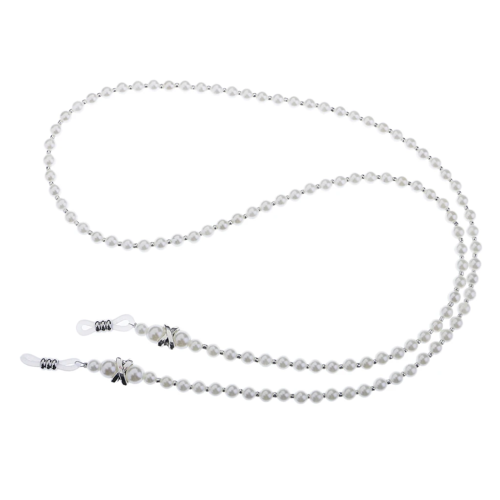 Luxury Faux Pearl Beaded Eyeglass Chain Sunglass Holder Strap Lanyard Cord 65cm