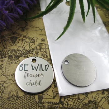 

20pcs--"BE WILD FLOWER CHILD"stainless steel charms 5 styles for choosing DIY Charms for necklace bracelets