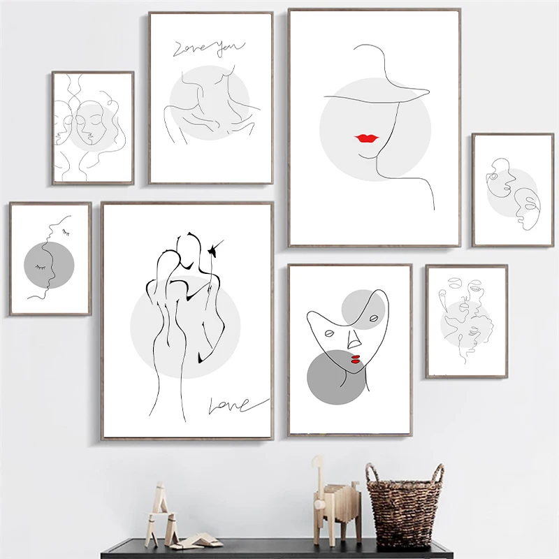 Abstract-Black-White-Romantic-Kiss-Canvas-Painting-Quotes-Wall-Art-Poster-Print-Fashion-Picture-Couples-Lovers (4)