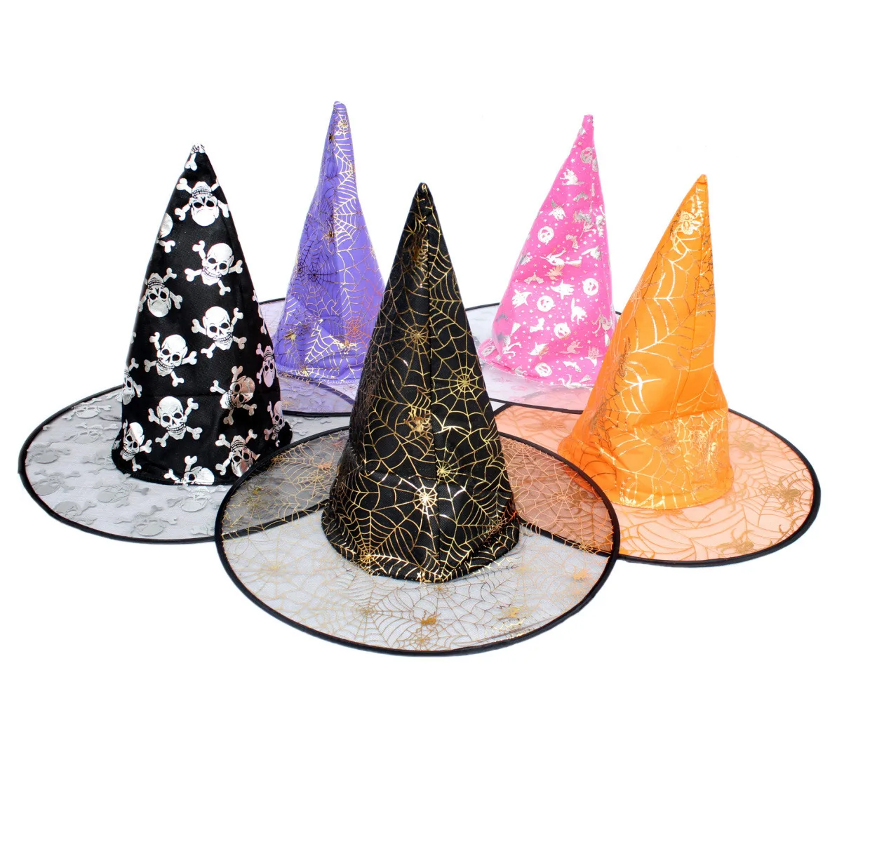 Halloween Articles Ball Performance Cosplay Witch Mantle Accessories Wizard Hat Magic Hat Gauze Cap Witch Cap