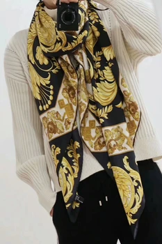 

2020 Hot Premium Elegant Noble 100% Silk Twill Scarf High Quality Women's Shawl Coat Fashion Scarves Wrap