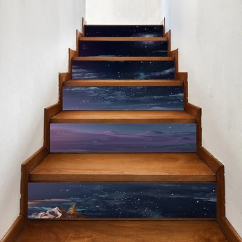 

Home Decor Beautiful View Starry Sky Decal PVC Waterproof Art 3D Print Sticker Self Adhesive Diy Paper for Bedroom Stair Sticker