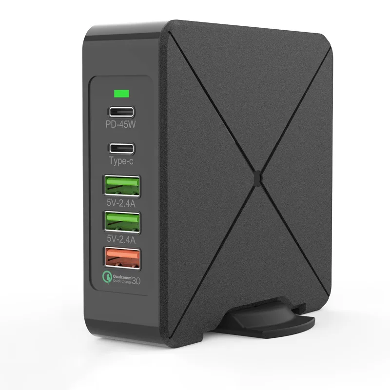 45 Вт PD зарядное устройство мульти 5 портов QC 3 0 USB C Быстрая зарядка станция для iPhone