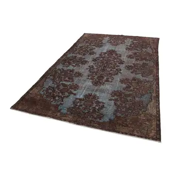 

191x284 Cm Brown Handmade Over Dyed Rug-6x9 Ft
