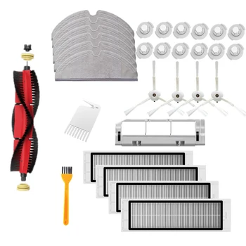 

1Pcs Main Brush Cover + 6Pcs Mop + 1Pcs Main Brush + 4Pcs Side Brushes + 4Pcs Filters + 1Pcs White Brush + 1Pcs Yellow Brush for