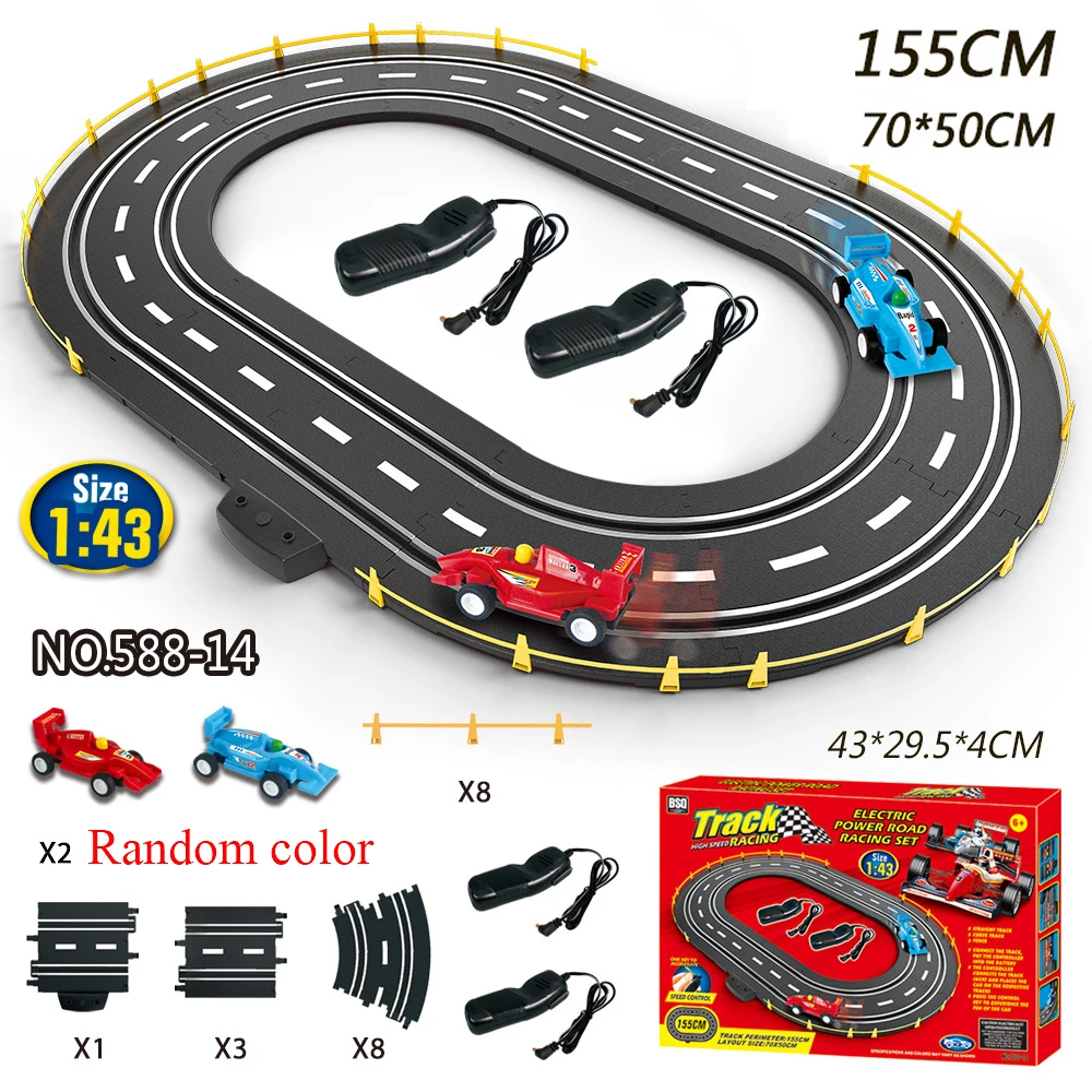 MGRC электрический трек гоночный 1:43 реальное Аналоговое кольцо сборка дорожки контроль ускорение конкурентоспособная трек игровой трек игрушечный автомобиль - Цвет: 588-14
