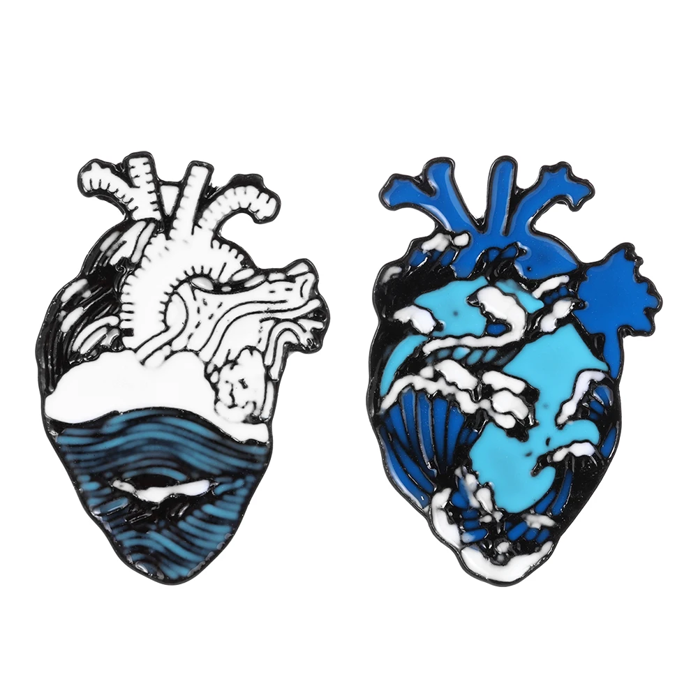 

Anatomical Heart Enamel Pins Marine Style Medical Anatomy Brooch Heart Neurology Pins Lapel Pin Bags Badge Cute Jewelry Gifts