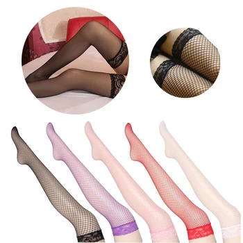 

Women's Sexy Stocking Lace Top Thigh HighW Stockings Nets for Ladies Female Stockings Black White Red Pink Skin Summer Stockings