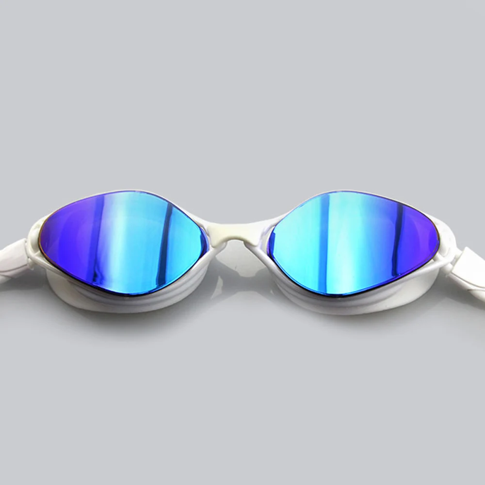 White and Blue DMAR гальванические плавательные очки противотуманные плавательные очки для вождения Профессиональные Водонепроницаемые силиконовые очки - Цвет: White and Blue