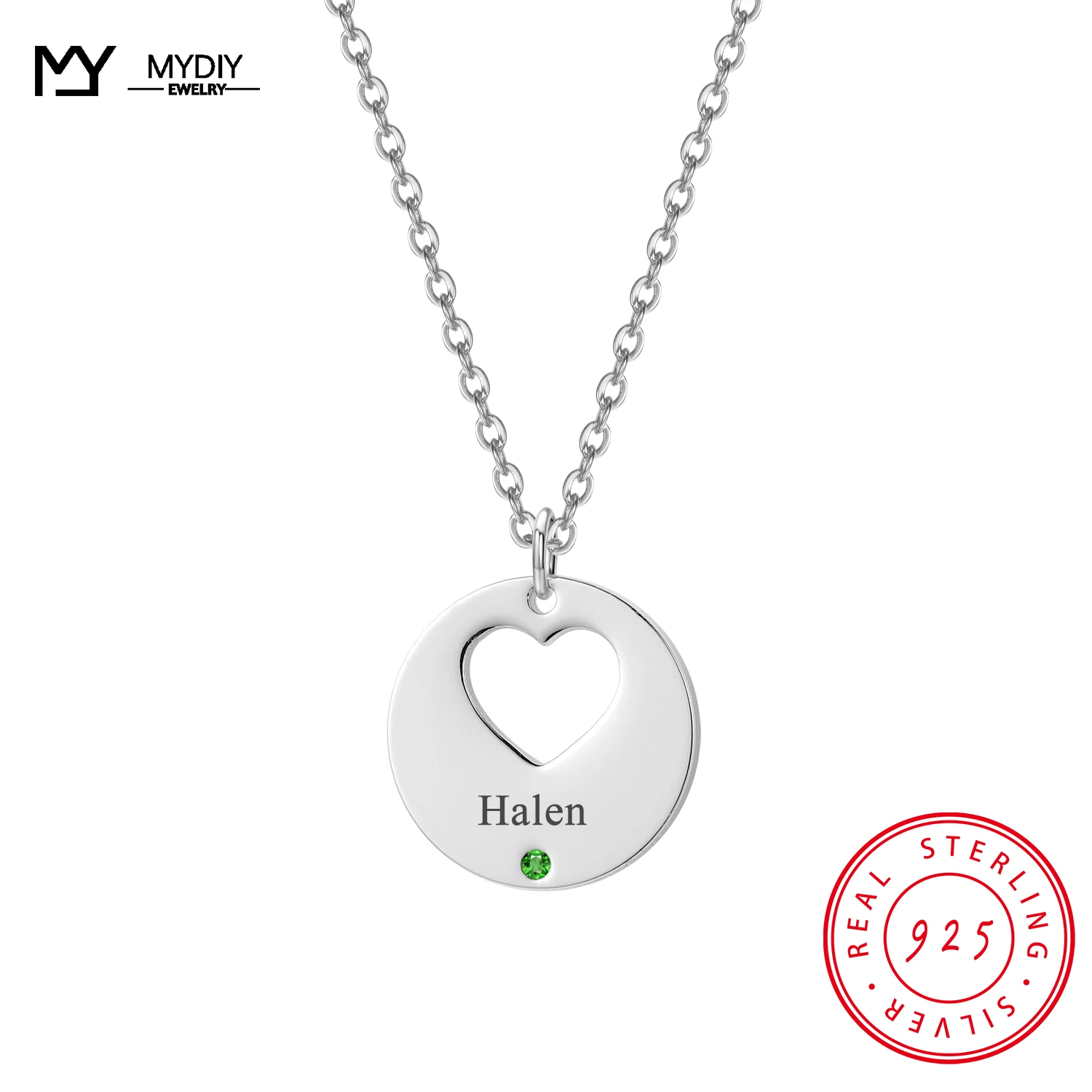 925 Sterling Silver Custom Name Personalized Birthstone Necklace MYDIY Naamketting Charms for Jewelry Initial Necklace ожерелье панк крутое многослойное змеиное ожерелье