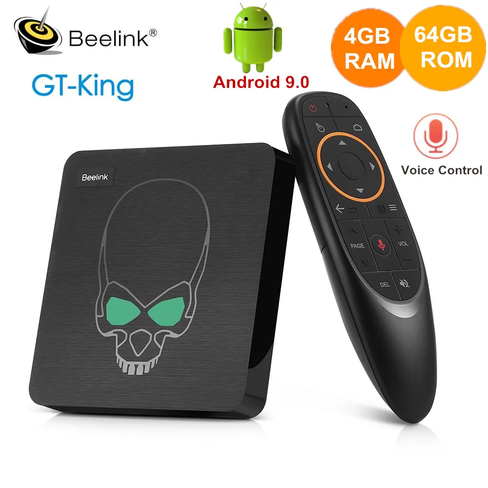 Beelink GT-король ТВ коробка Android 9,0 Amlogic S922X 4 Гб DDR4 64 Гб Встроенная память голос дистанционного Управление 2,4G+ 5,8G Wi-Fi 1000 Мбит 4 K Декодер каналов кабельного телевидения