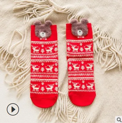 Pudcoco/ ; модные рождественские носки с Санта-Клаусом; подарок для детей; забавные рождественские носки унисекс для девочек и женщин - Цвет: D