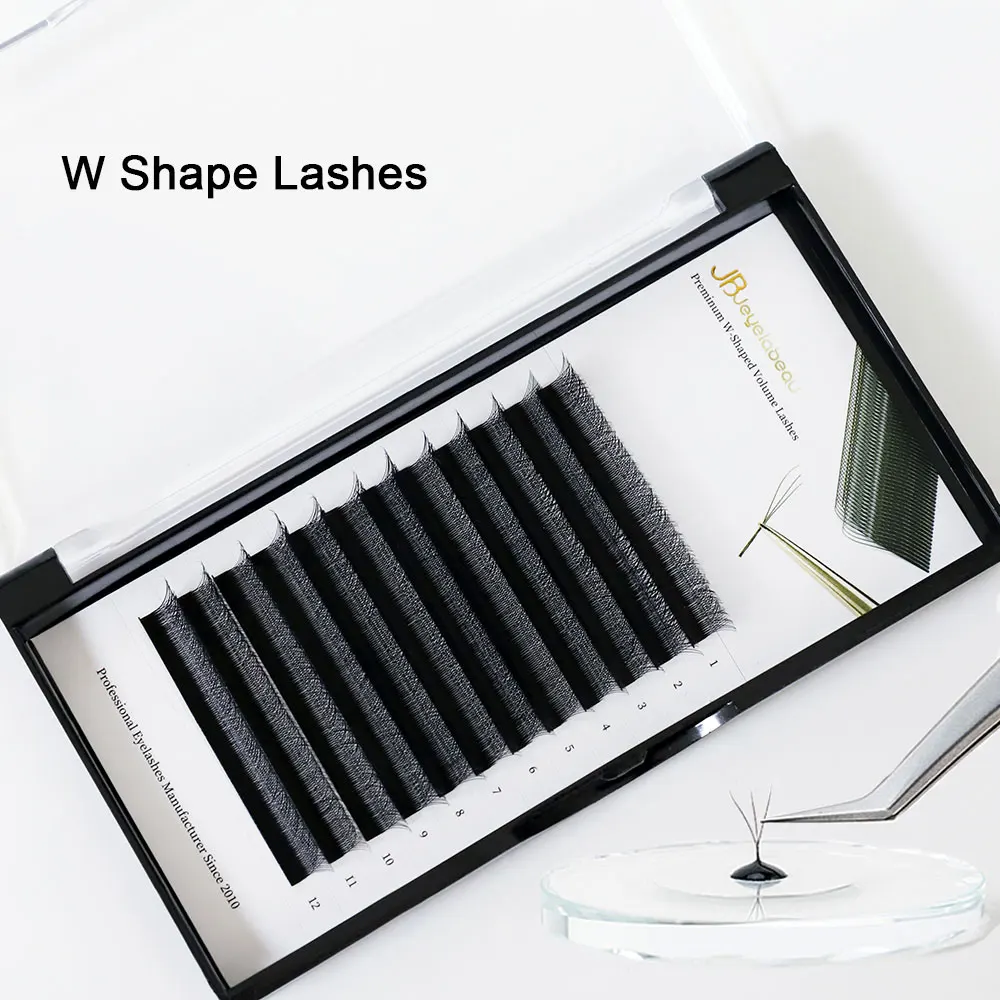 Korean Makeup W Lashes Faux Cils Naturel C/D Curl Black Matte Artificial Eyelashes Packaging Box Extension Supplies | Красота и