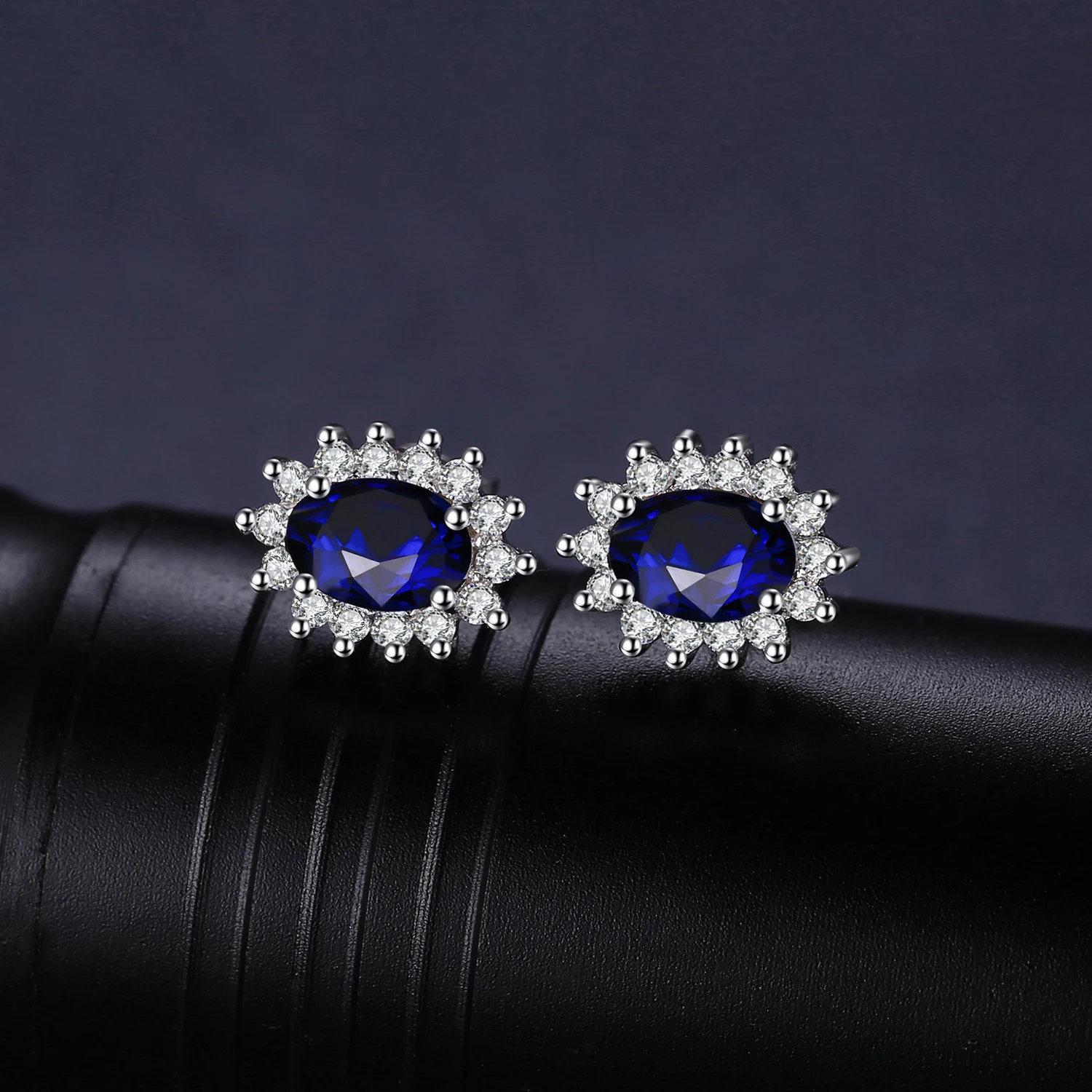 Женские серьги гвоздики из серебра 925 пробы с синим сапфиром|silver lightning bolt earrings|silver