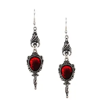 Vintage Vampire Mirror Drop Earrings Jewelry