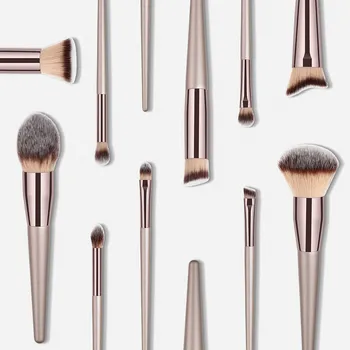 

10pcs Champagne Makeup Brushes Set For Foundation Blush Powder Eye Shadow Lip Concealer Make Up Brush Cosmetics Beauty Tools