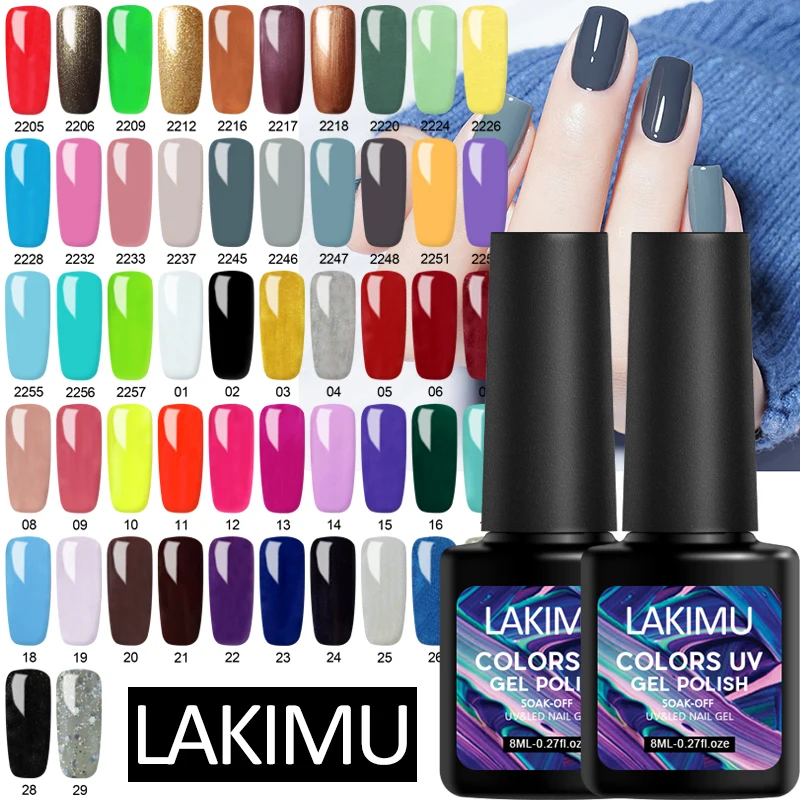 УФ-гель для ногтей Lakimu 50 цветов голубой розовый цветной гель Цветной Гель-лак 8 мл