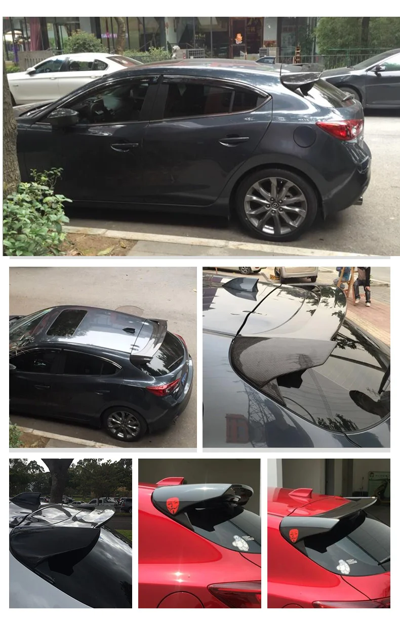 Подходит для MAZDA 3 Axela модифицированный Карбон волокно заднего крыла спойлер крыло